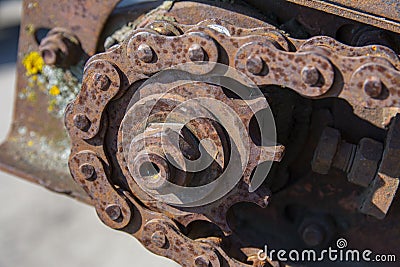 Rusty details of old abandoned cars Stock Photo