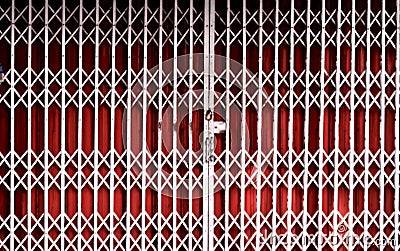 Rusty dirty iron gate, Asian front door grunge texture for background Stock Photo