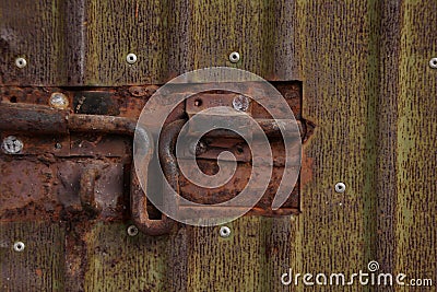 Rusty door bolt Stock Photo