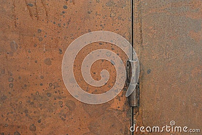 Rusty door hinge, exterior decoration and industrial construction concept design. Stock Photo