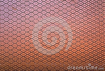 Rusty Double Layer Hexagonal Wire Mesh Background Stock Photo