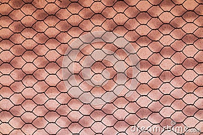 Rusty Double Layer Hexagonal Wire Mesh Background Stock Photo