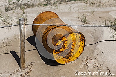 Rusty drum. Stock Photo