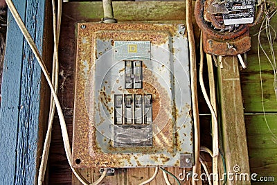 Rusty electrical panel Editorial Stock Photo