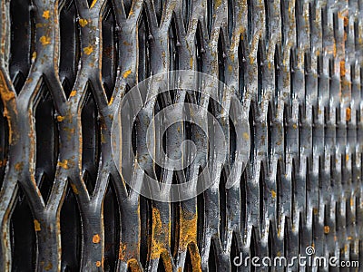 Rusty expanded metal sheet. Sheet metal is used for construction Stock Photo