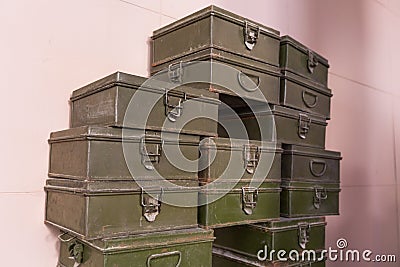 Rusty film canisters Stock Photo