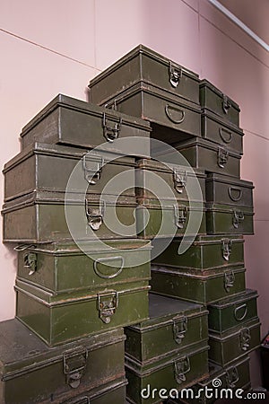 Rusty film canisters Stock Photo