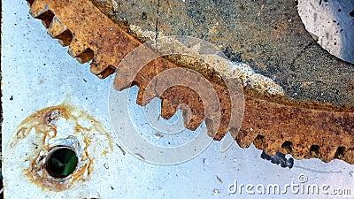 Rusty gear Stock Photo