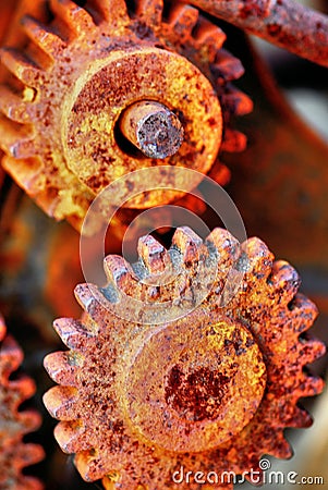 Rusty gears Stock Photo