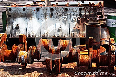 Rusty gears and parts Stock Photo