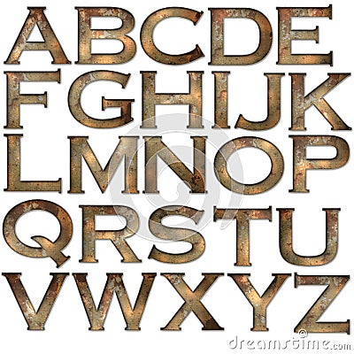 Rusty Grunge Alphabet Stock Photo