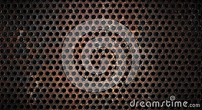 Rusty grunge metal grid background Stock Photo