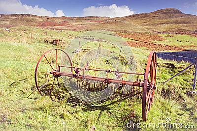 Rusty horse drawn plough - agriculture Stock Photo