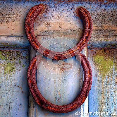 Rusty horse shoes Stock Photo