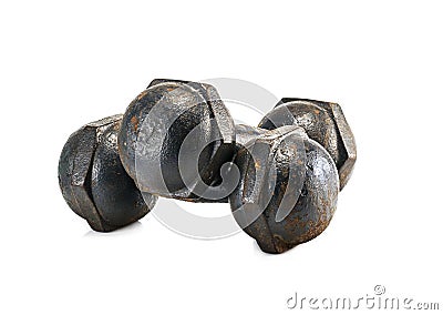 Rusty iron dumbell Stock Photo