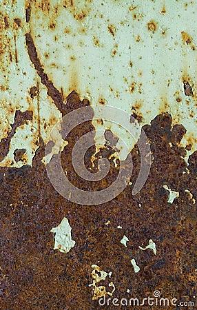 Rusty iron metal surface with pale paint. Texture and background Stock Photo