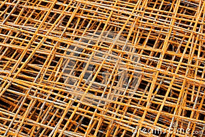 Rusty iron net Stock Photo