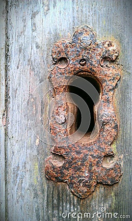 Rusty Keyhole Stock Photo