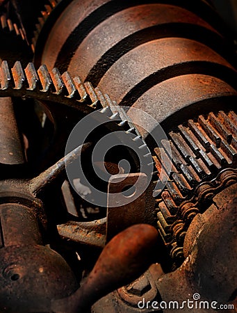 Rusty Metal and Gears Stock Photo