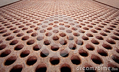 Rusty metal lattice - heat exchanger Stock Photo