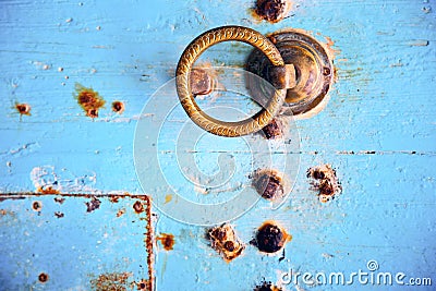 rusty metal nail dirty and morocco knocker Stock Photo