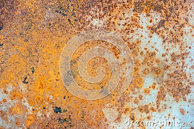 Rusty metal orange color texture wall close up, Abstract art of rust background for design. Stock Photo