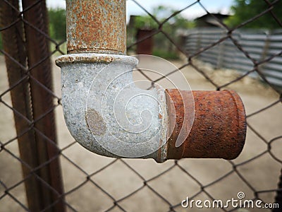 Rusty metal pipe Stock Photo