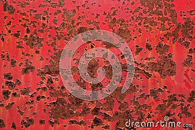 Rusty metal surface with old peeled paint Stock Photo