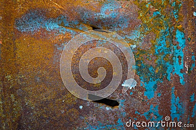 Rusty metal texture with geometric shapes, the background may be Stock Photo