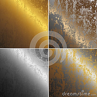 Rusty metal textures col, copper, gold and silver Stock Photo