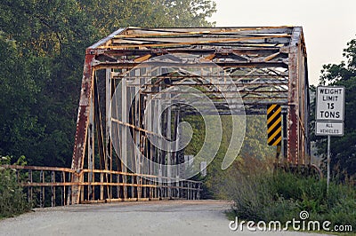 Metal Trusses Bridge on Warren County road Stock Photo