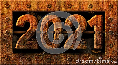 2021 Rusty Numbers Stock Photo