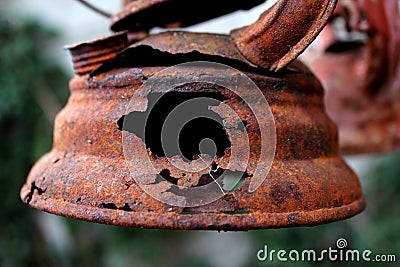 Rusty old kerosene lamp Stock Photo