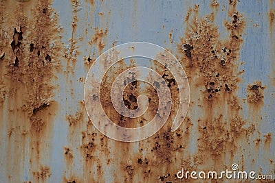 Rusty old metal texture. Blank for background, free space for advertising. Rust on a metal fence. Abstract background Stock Photo