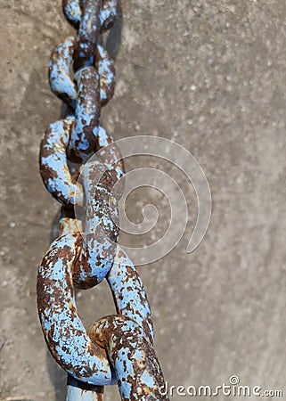 rusty old vintage chain, symbol for freedom, anti-slavery symbol Stock Photo