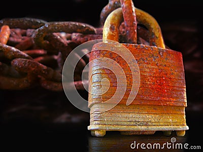 Rusty padlock Stock Photo