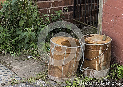 Rusty Paint cans Stock Photo