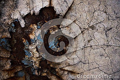 Rusty painted metal surface Stock Photo