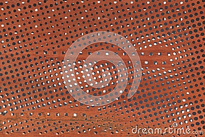 Rusty perforated metal surface Stock Photo