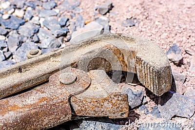 Rusty pipe wrench Stock Photo