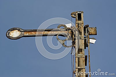 Rusty railroad semaphore Stock Photo