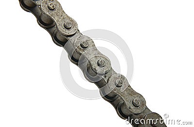 Rusty roller chain belt Stock Photo