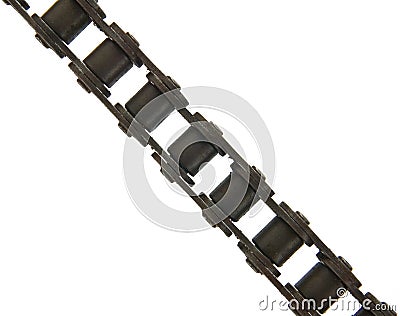 Rusty roller chain belt Stock Photo