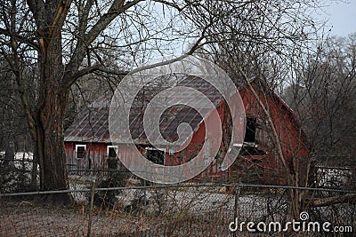 Rusty Rotting old Horatio Arkansas Barn Stock Photo