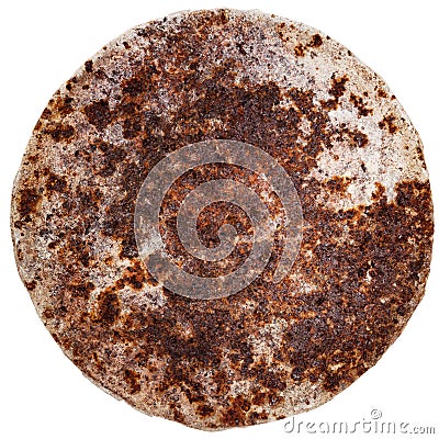 Rusty round metal plate Stock Photo