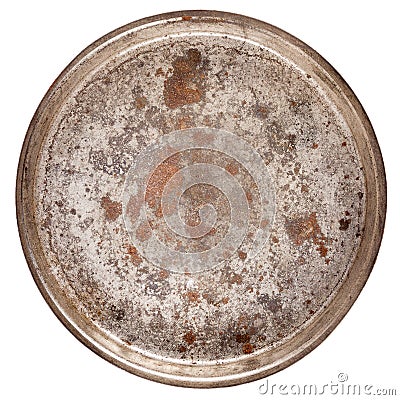 Rusty round metal plate Stock Photo