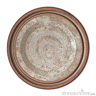 Rusty round tin box Stock Photo