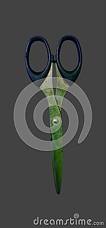 Rusty Scissors.Scissors are very susceptible to rust. Stock Photo