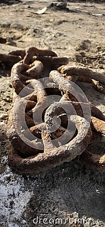 rusty scrap metal chains Stock Photo