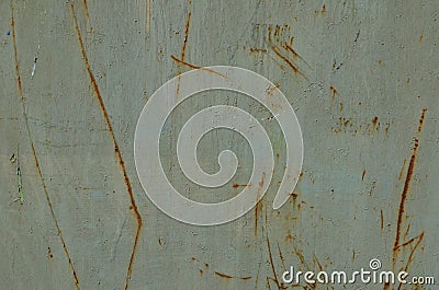 Rusty scrathes on metal painted in blue color Stock Photo